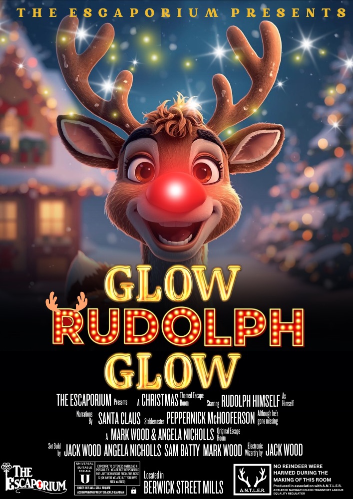 Glow Rudolph Glow Escape Room Poster